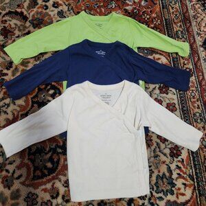 Pack of 3 Moon and Back Long Sleeve Wrap Shirt Baby Girl 6 to 12 months